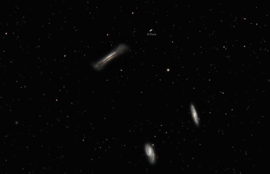 Trio in Leo with 8 Flora- Click for larger image Trio in Leo with 8 Flora